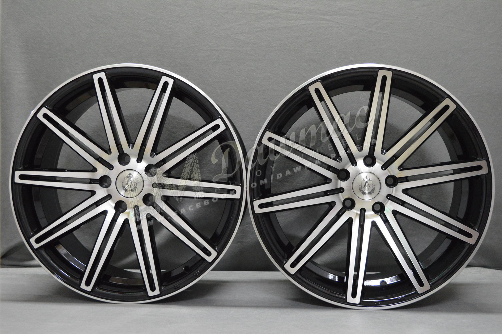 AXE EX15 20" 9J ET40 + 10,5J ET42 5x108-5x120 Black & Polished - obrazek 2