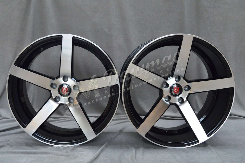 AXE EX18 19" 8,5J ET25 + 9,5J ET25 5x108-5x120 Black & Polished