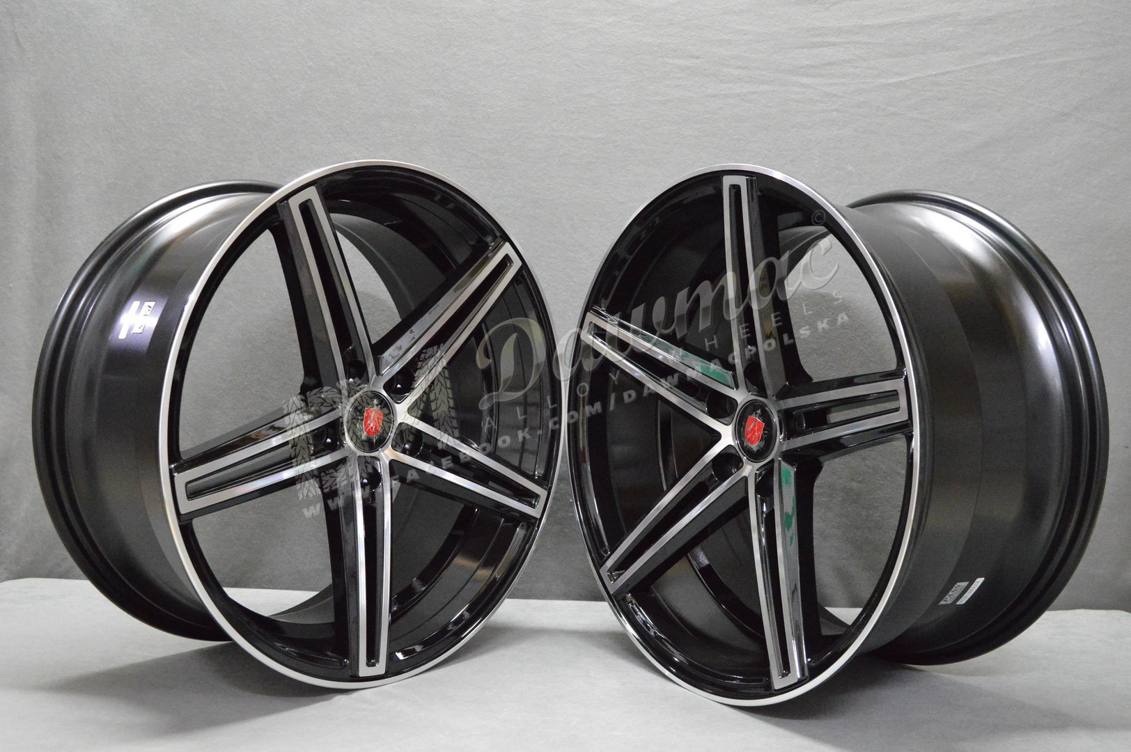 AXE EX14 19" 8,5J ET40 + 9,5J ET42 5x108-5x130 Black & Polished - obrazek 3