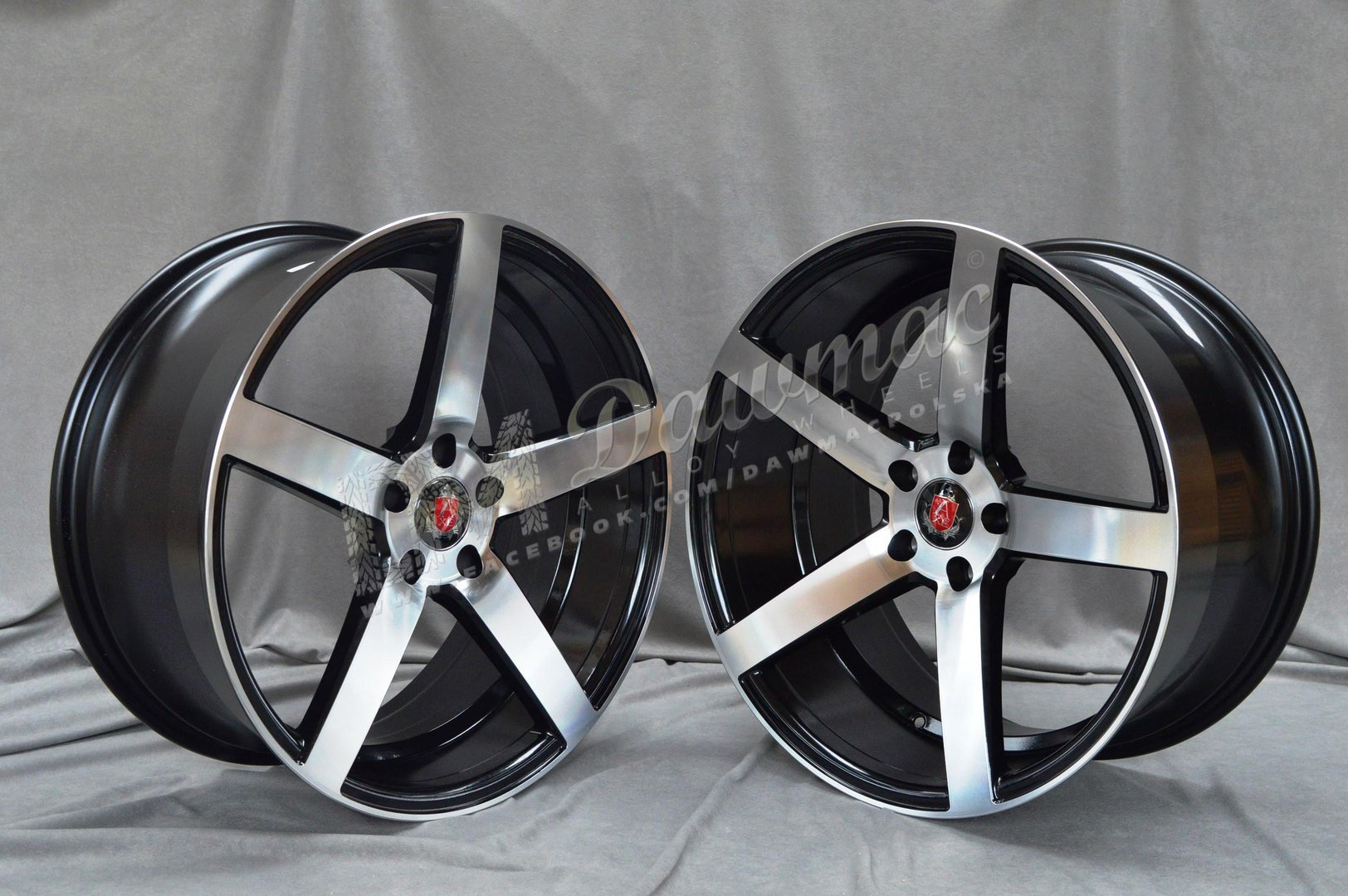 AXE EX18 19" 8,5J ET25 + 9,5J ET25 5x108-5x120 Black & Polished - obrazek 3