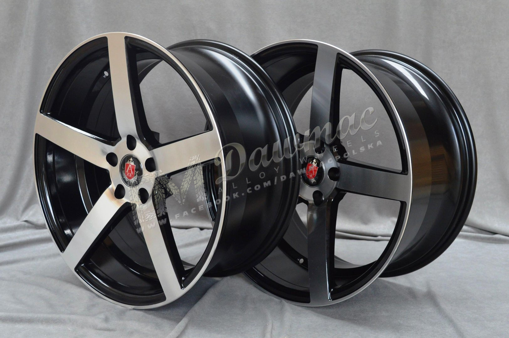 AXE EX18 19" 8,5J ET25 + 9,5J ET25 5x108-5x120 Black & Polished - obrazek 4