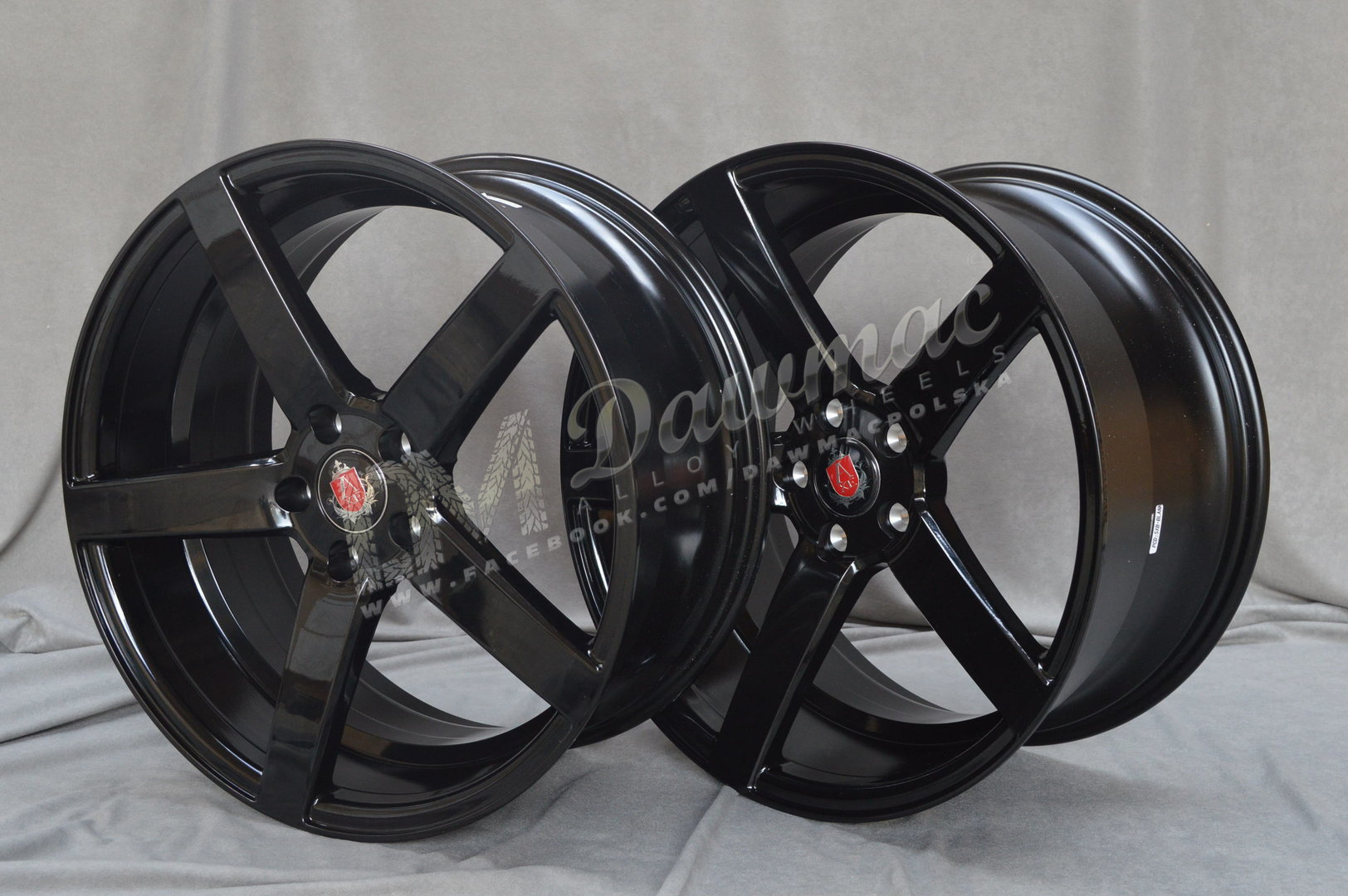 AXE EX18 19" 8,5J ET40 5x108-5x120 Gloss Black - obrazek 4