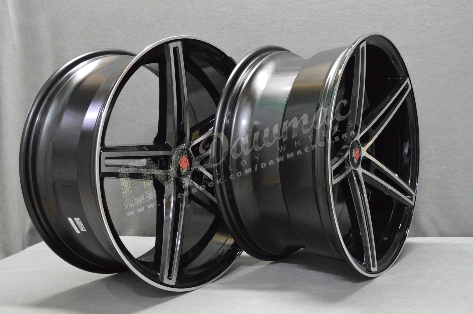 AXE EX14 19" 8,5J ET40 + 9,5J ET42 5x108-5x130 Black & Polished - obrazek 5