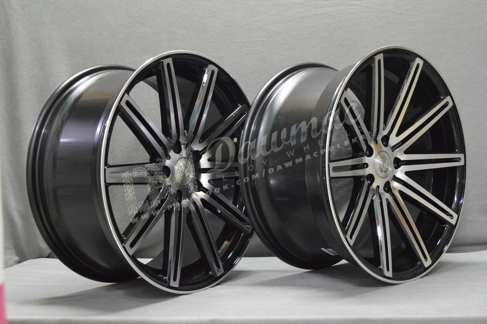 AXE EX15 20" 9J ET40 + 10,5J ET42 5x108-5x120 Black & Polished - obrazek 5
