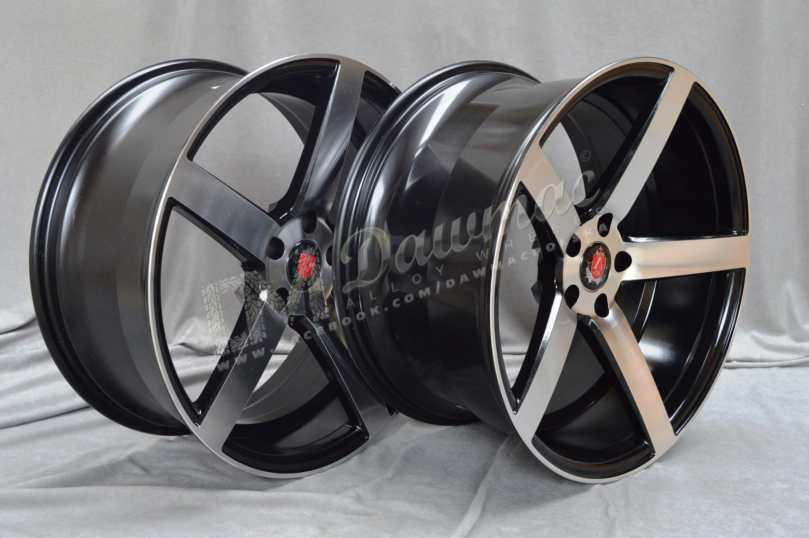 AXE EX18 19" 8,5J ET25 + 9,5J ET25 5x108-5x120 Black & Polished - obrazek 5