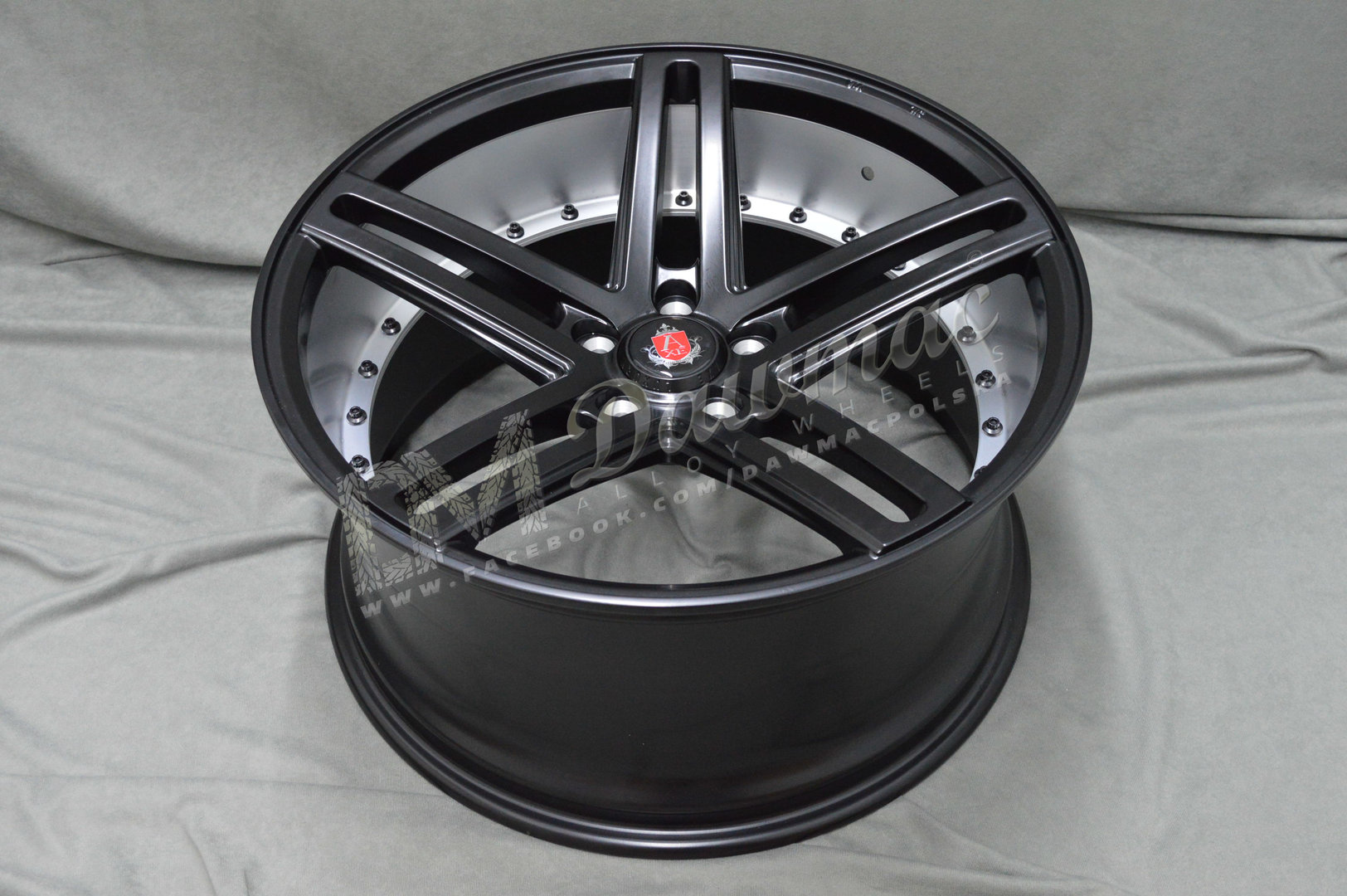 AXE EX20 19" 8,5J ET40 5x108-5x120 Gloss Black Polished Barrel - obrazek 5