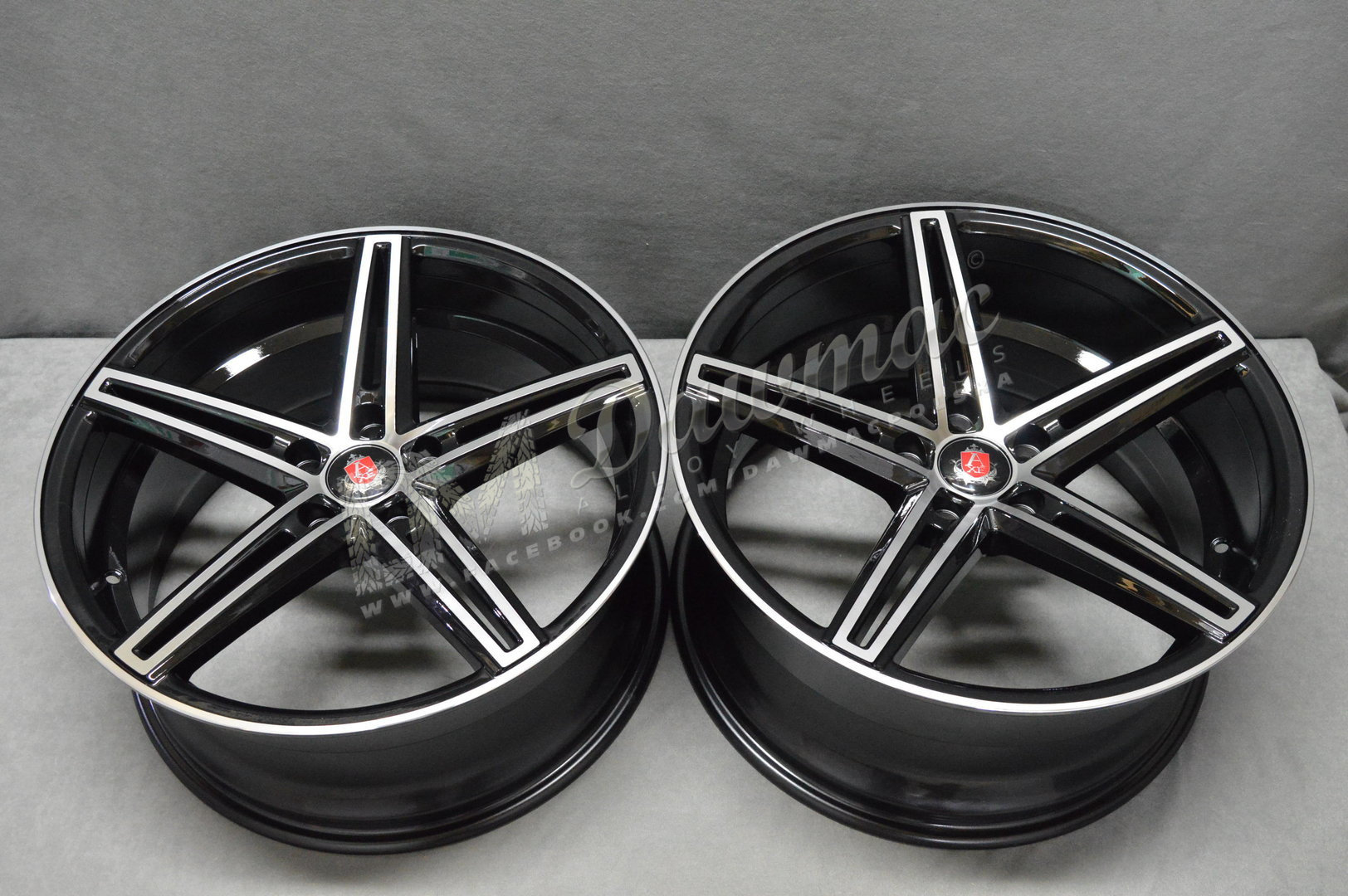 AXE EX14 19" 8,5J ET40 + 9,5J ET42 5x108-5x130 Black & Polished - obrazek 6