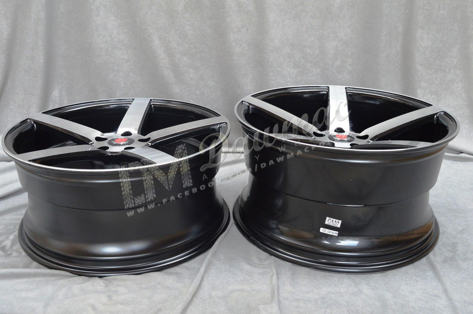 AXE EX18 19" 8,5J ET25 + 9,5J ET25 5x108-5x120 Black & Polished - obrazek 7