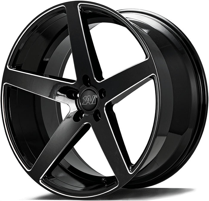 1AV ZX9 22" 9J ET35 5x108-5x130 Gloss Black & Chamfer - obrazek 3