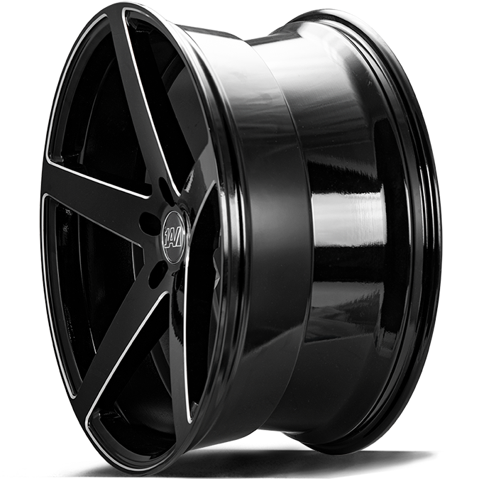 1AV ZX9 22" 9J ET35 5x108-5x130 Gloss Black & Chamfer - obrazek 4