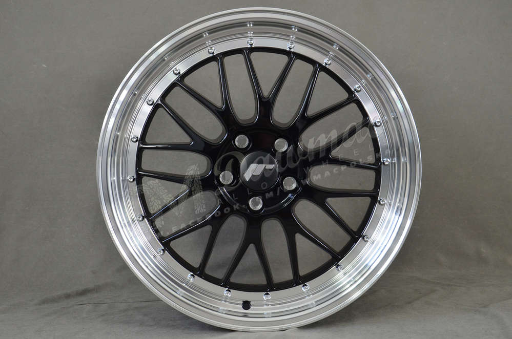 Japan Racing JR23 17" 8J ET20-ET45 BLANK Gloss Black w/ Machined Lip