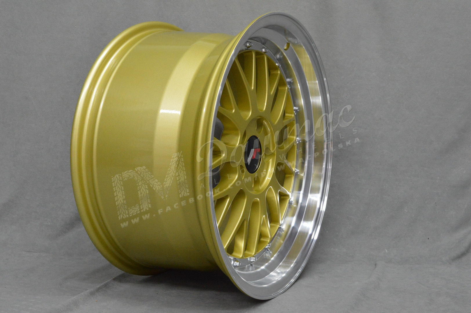 Japan Racing JR23 18" 8,5J ET25-ET48 + 9,5J ET25-ET48 BLANK Gold w/ Machined Lip - obrazek 3