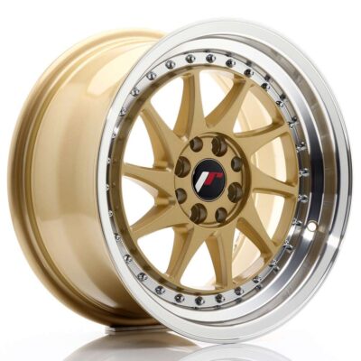 Japan Racing JR26 16" 8J ET25 4x100/4x108 Gold w/ Machined Lip
