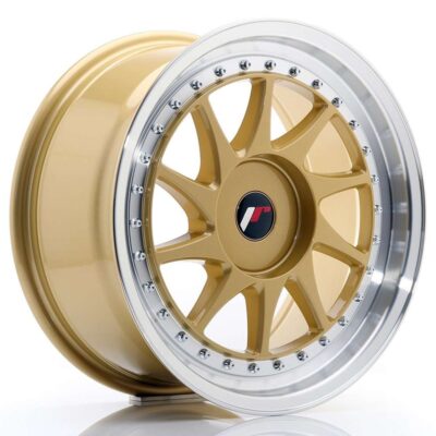Japan Racing JR26 17" 8J ET20-ET35 + 9J ET20-ET35 BLANK Gold w/ Machined Lip