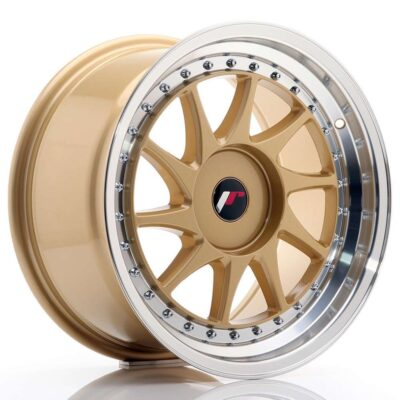 Japan Racing JR26 17" 9J ET20-ET35 BLANK Gold w/ Machined Lip