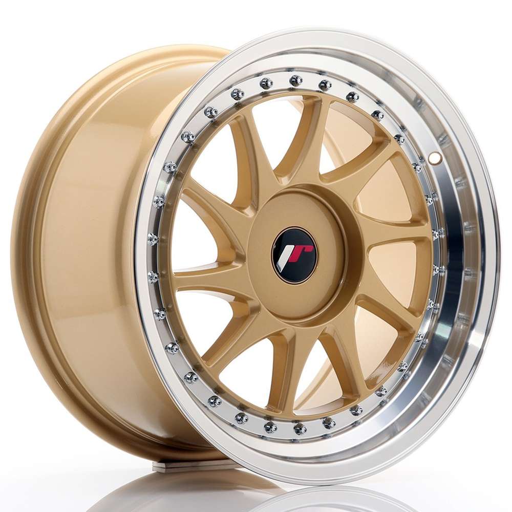 Japan Racing JR26 17" 9J ET20-ET35 BLANK Gold w/ Machined Lip