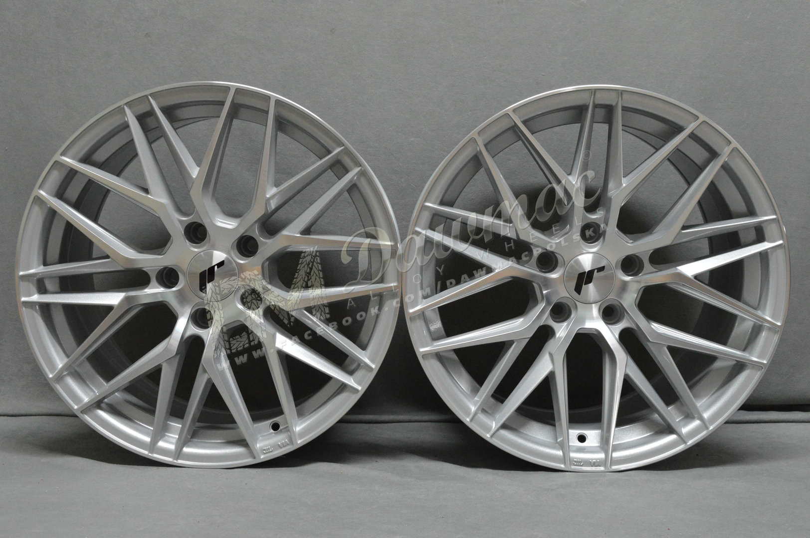 Japan Racing JR28 21" 9J ET15-45 5x108-5x130 BLANK Silver Machined Face - obrazek 2