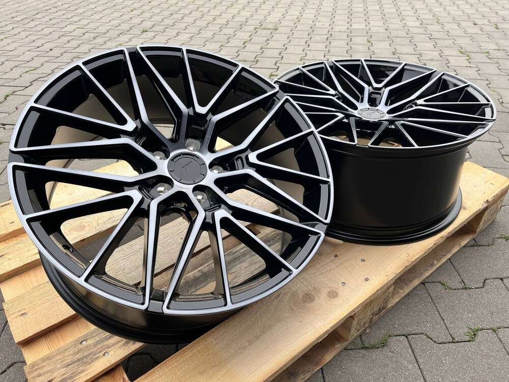 Japan Racing JR38 19" 8J ET35 + 9J ET40 5x112 Black Brushed w/Tinted Face