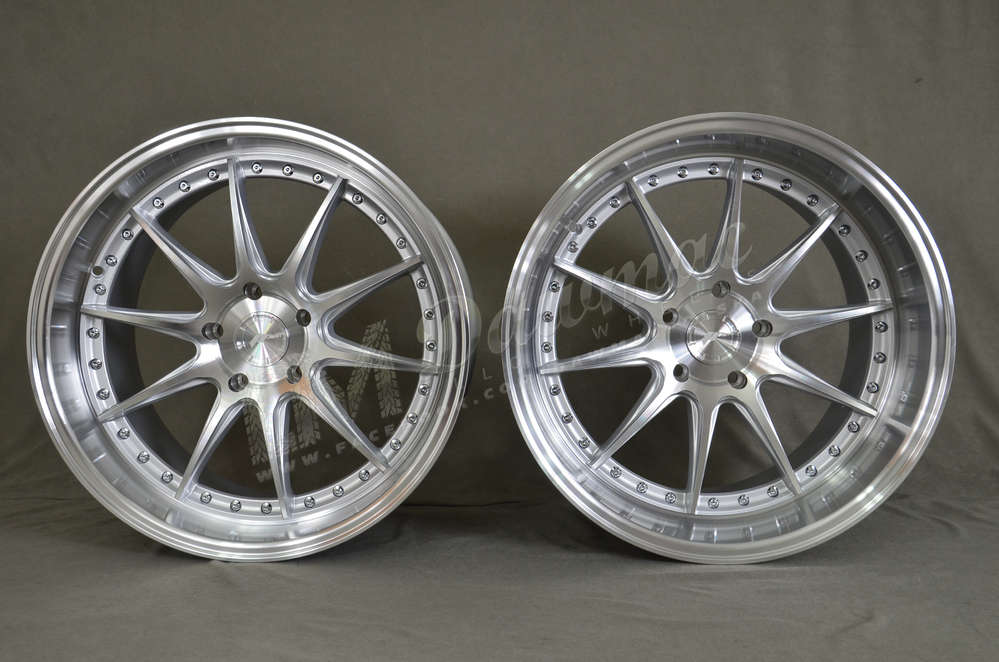 Japan Racing JR41 19" 9,5J ET12-ET22 + 11J ET22-ET25 BLANK Silver Machined Face