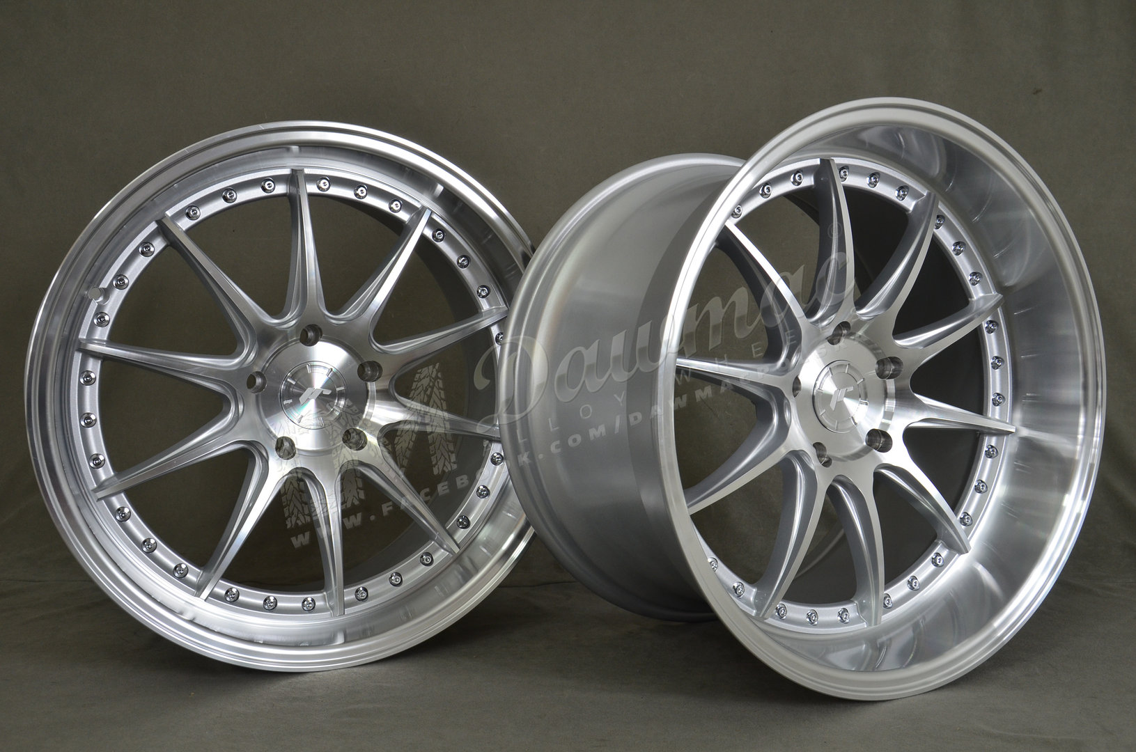 Japan Racing JR41 19" 9,5J ET12-ET22 + 11J ET22-ET25 BLANK Silver Machined Face - obrazek 4