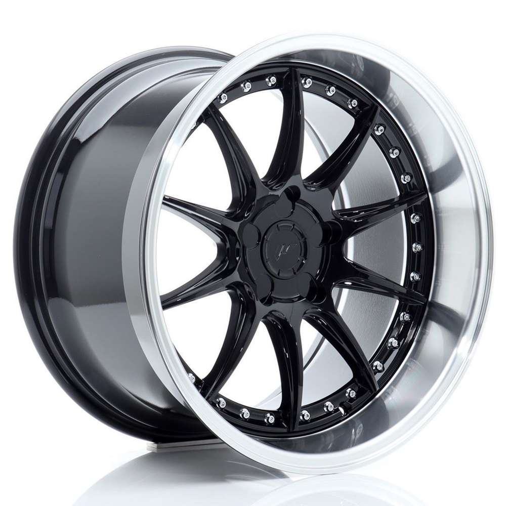 Japan Racing JR41 19" 9,5J ET12-ET22 BLANK Glossy Black w/Machined Lip