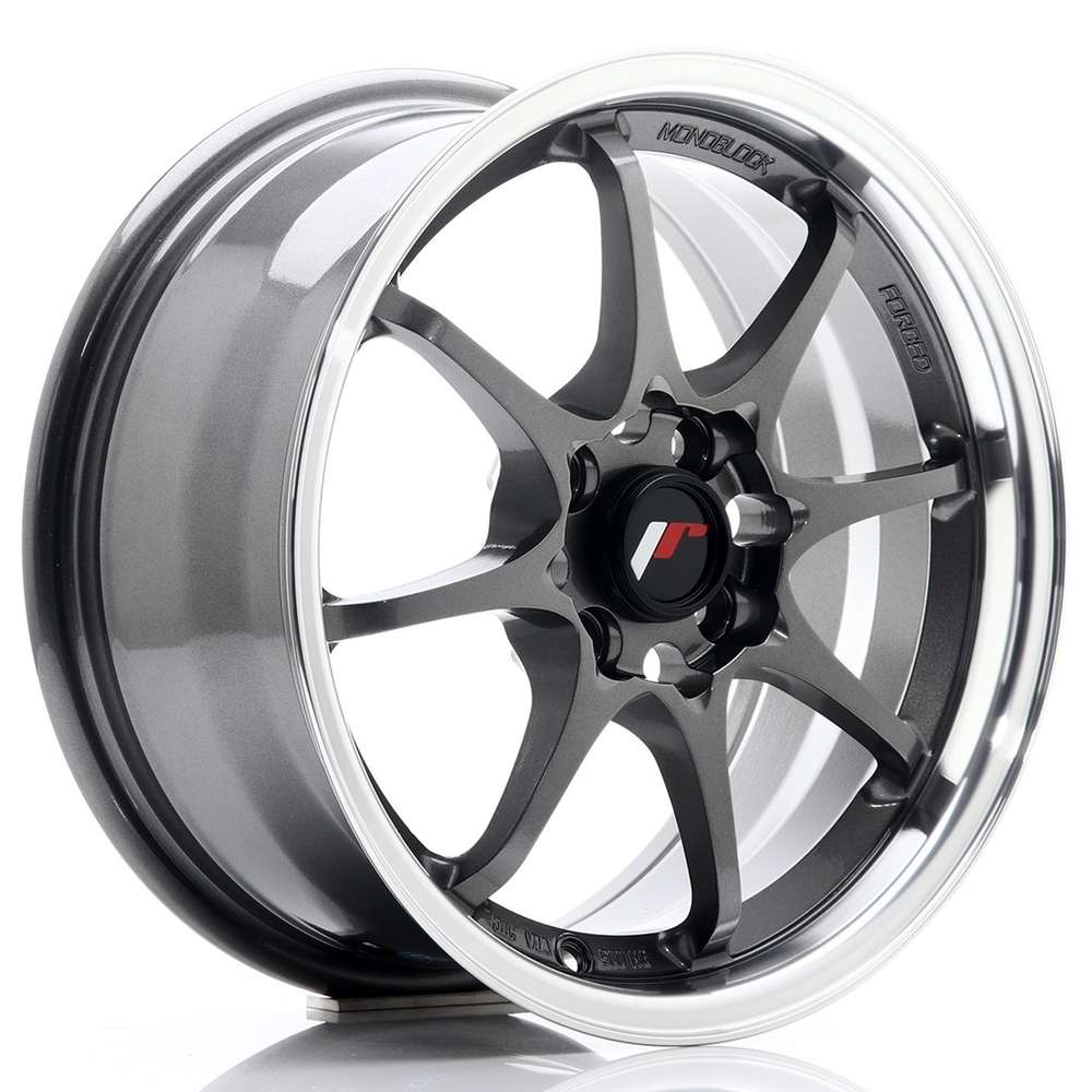 Japan Racing JR5 15" 7J ET35 + 8J ET28 4x100 Gun Metal w/ Machined Lip