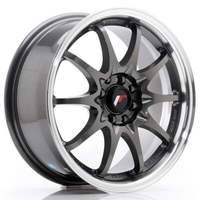 Japan Racing JR5 16" 7J ET30 4x100/4x108 Gun Metal w/ Machined Lip