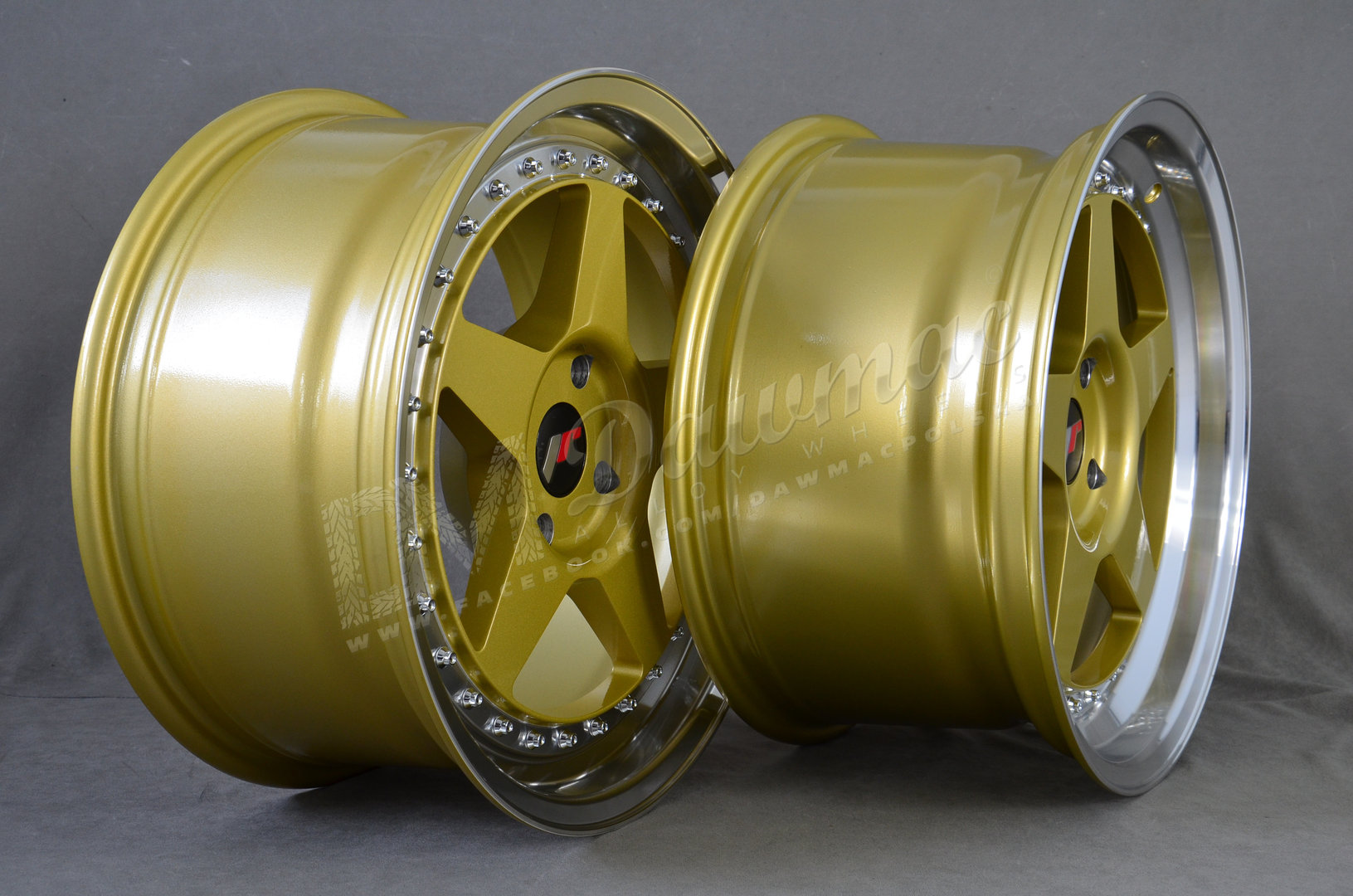 Japan Racing JR6 15" 8J ET5 4x100/4x114,3 Gold w/ Machined Lip - obrazek 5
