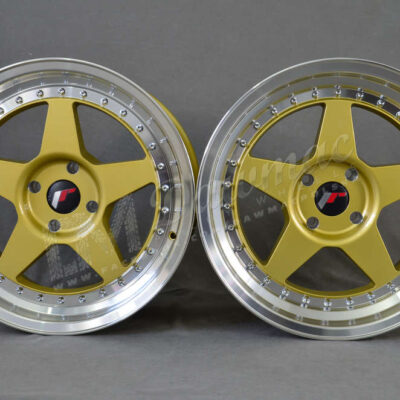 Japan Racing JR6 16" 8J ET25 4x100/4x108 Gold w/ Machined Lip