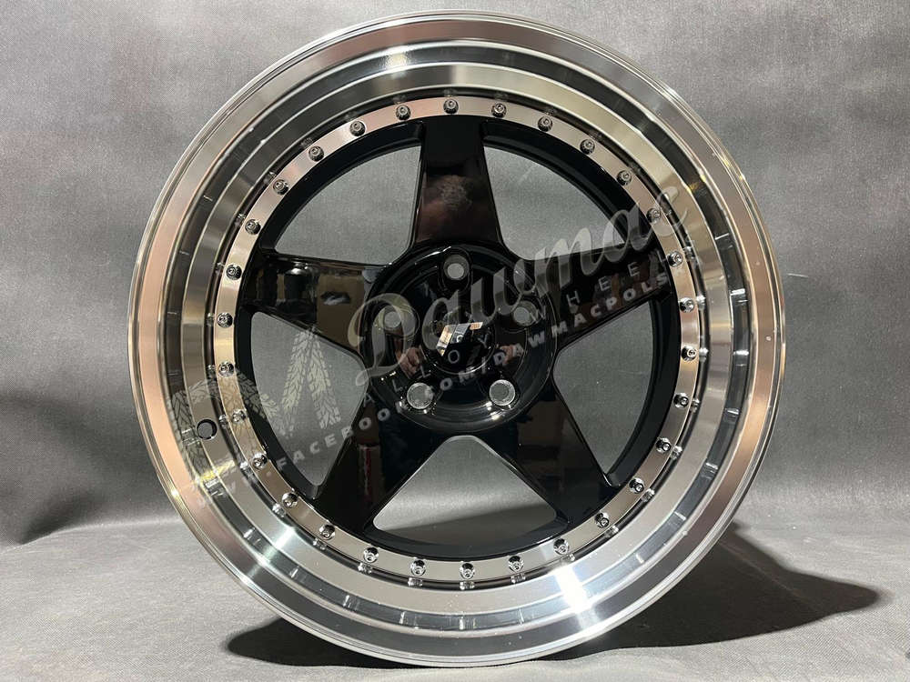 Japan Racing JR6 16" 8J ET30 4x100/4x114,3 Glossy Black w/ Machined Lip