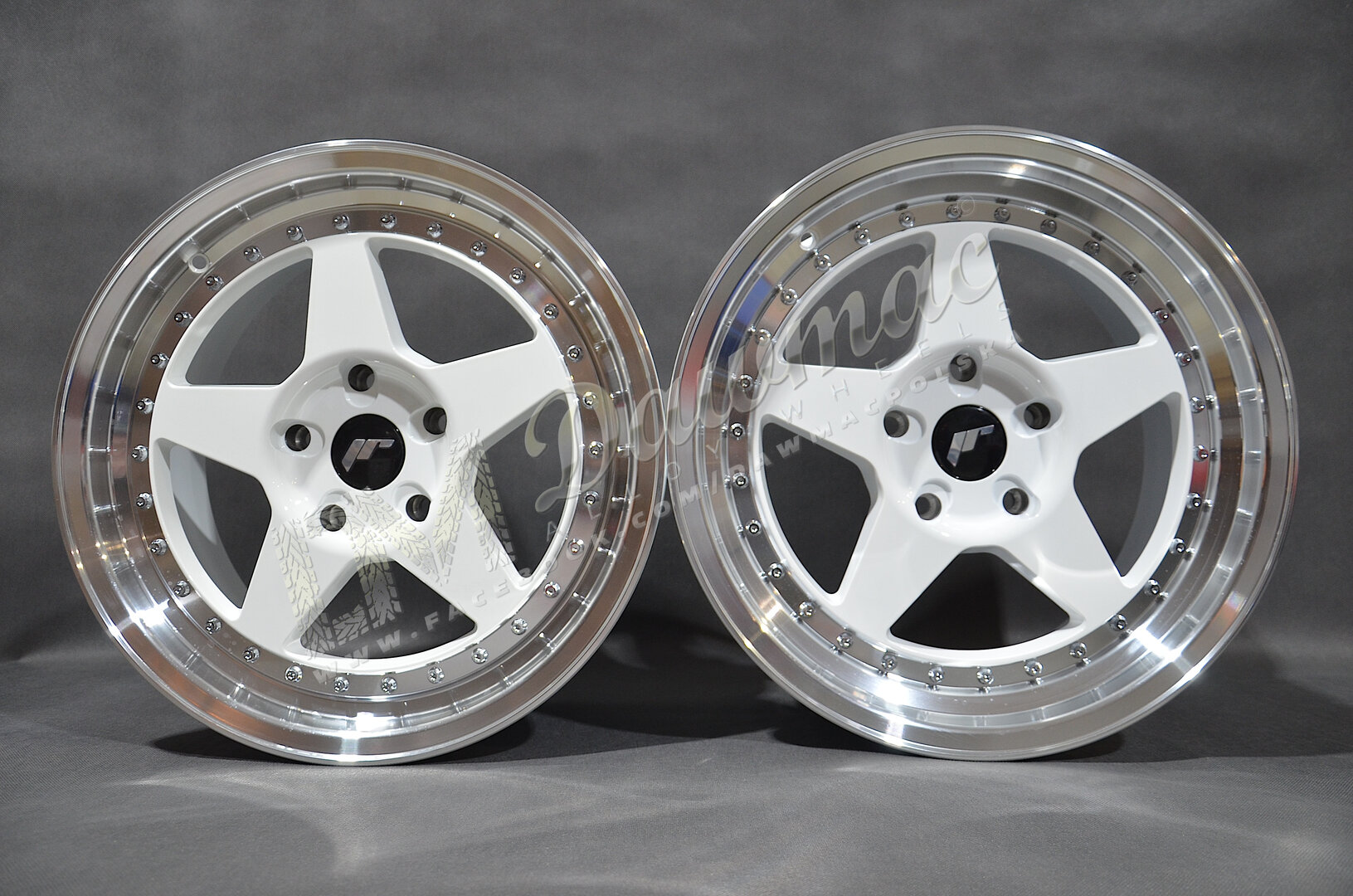 Japan Racing JR6 17" 8J ET20-ET35 + 9J ET20-ET35 BLANK White w/ Machined Lip - obrazek 3