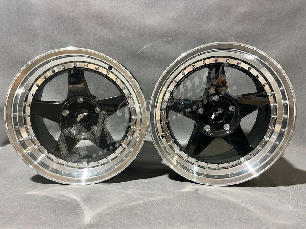 Japan Racing JR6 17" 9J ET20-ET35 + 10J ET20 BLANK Glossy Black w/ Machined Lip
