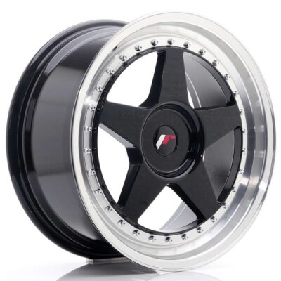 Japan Racing JR6 18" 8,5J ET20-ET40 + 10,5J ET0-ET25 BLANK Gloss Black w/ Machined Lip