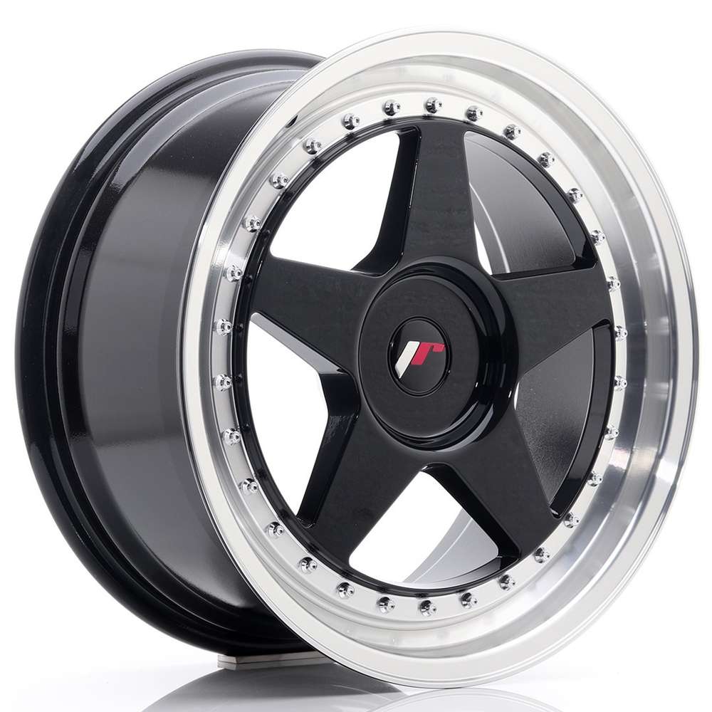 Japan Racing JR6 18" 8,5J ET20-ET40 BLANK Gloss Black w/ Machined Lip