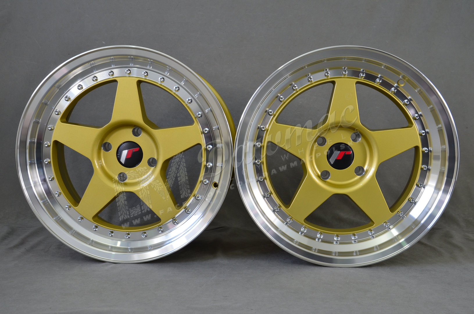 Japan Racing JR6 18" 8,5J ET20-ET40 BLANK Gold w/ Machined Lip - obrazek 2