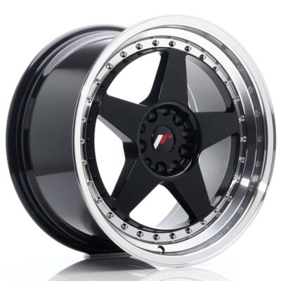 Japan Racing JR6 18" 9,5J ET22 5x114,3/5x120 Glossy Black w/ Machined Lip