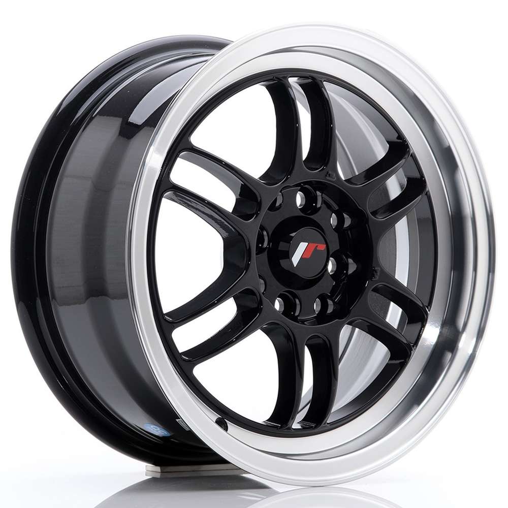 Japan Racing JR7 15" 8J ET35 4x100/4x114,3 Gloss Black w/ Machined Lip