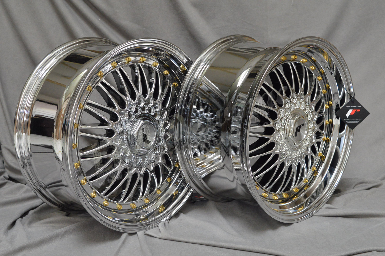 Japan Racing JR9 15" 7J ET20 + 8J ET20 4x100/4x108 Chrome - obrazek 4