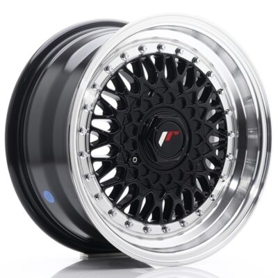 Japan Racing JR9 15" 7J ET20 + 8J ET20 4x100/4x108 Gloss Black w/Machined Lip
