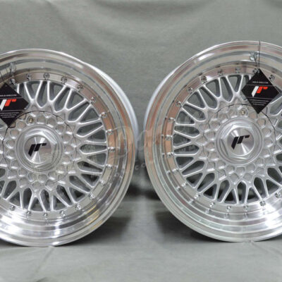 Japan Racing JR9 16" 8J ET25 + 9J ET20 4x100/4x108 Silver w/Machined Lip Silver Rivets