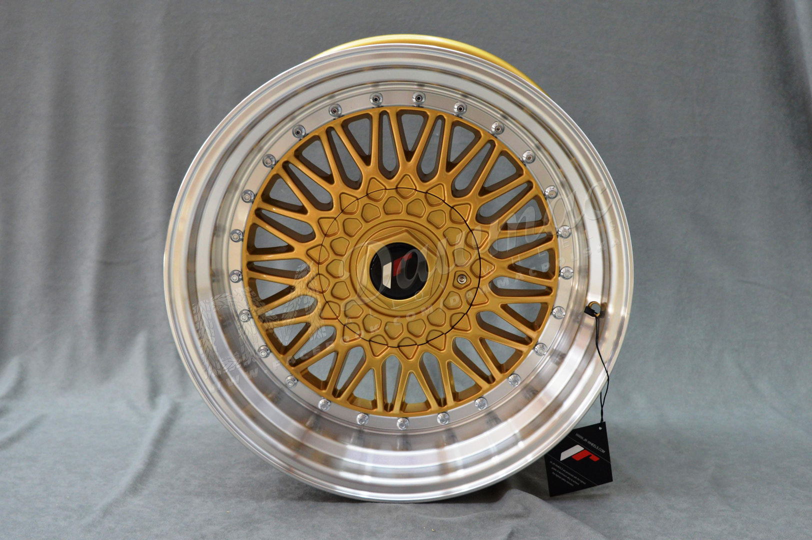 Japan Racing JR9 17" 10J ET20 5x112/5x120 Gold w/Machined Lip - obrazek 2