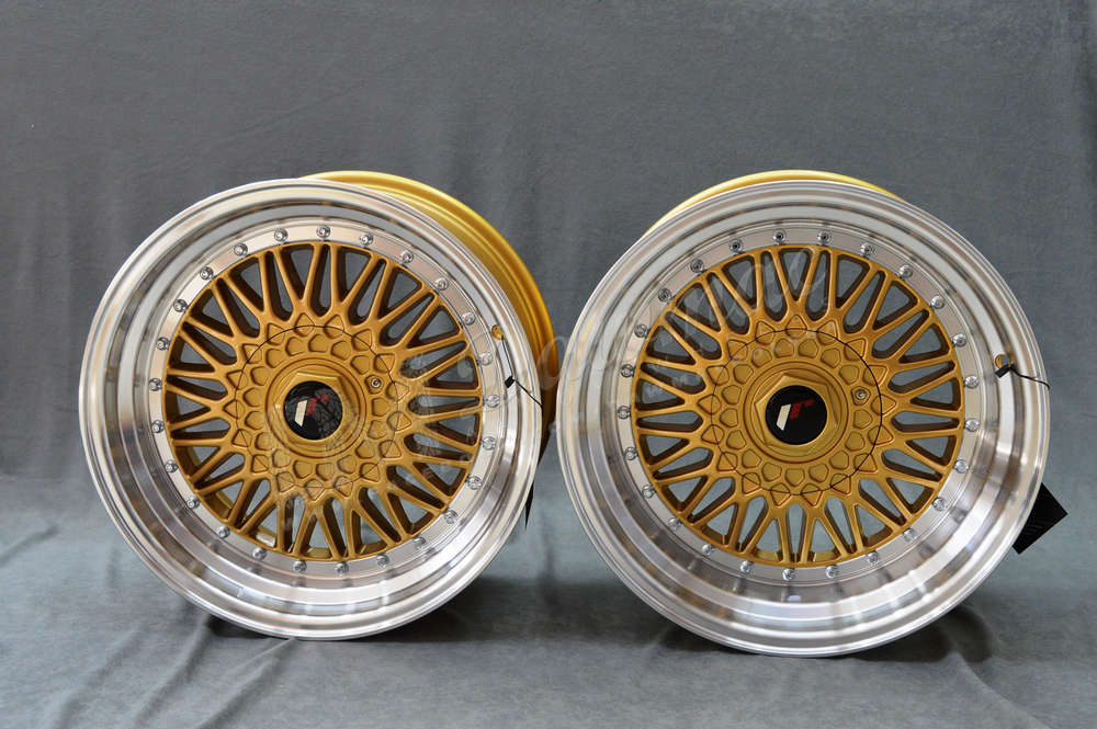 Japan Racing JR9 17" 7,5J ET20-ET35 + 10J ET20 BLANK Gold w/Machined Lip