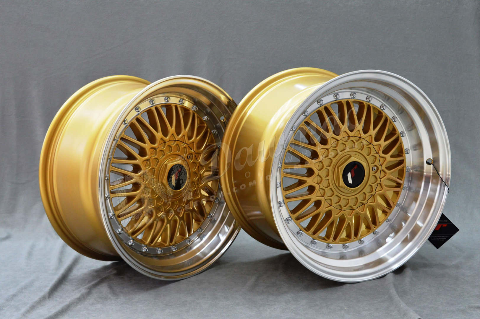 Japan Racing JR9 18" 8J ET35-ET40 + 9J ET20-ET40 BLANK Gold w/Machined Lip - obrazek 5