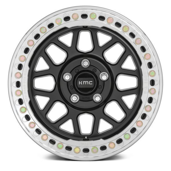 KMC Grenade Crawl 17" 8,5J ET0 6x139,7 Satin Black with Machined Beadlock - obrazek 3