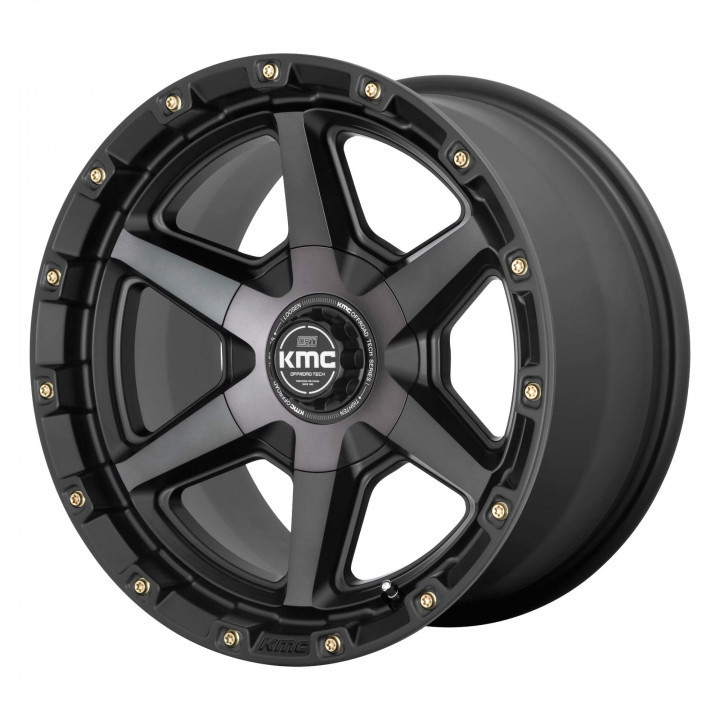 KMC KM101 20" 9J ET0 6x135/6x139,7 Satin Black with Gray Tint