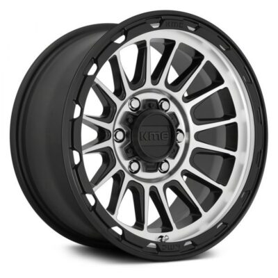 KMC KM542 17" 9J ET18 5x127 Satin Black with Machined Face