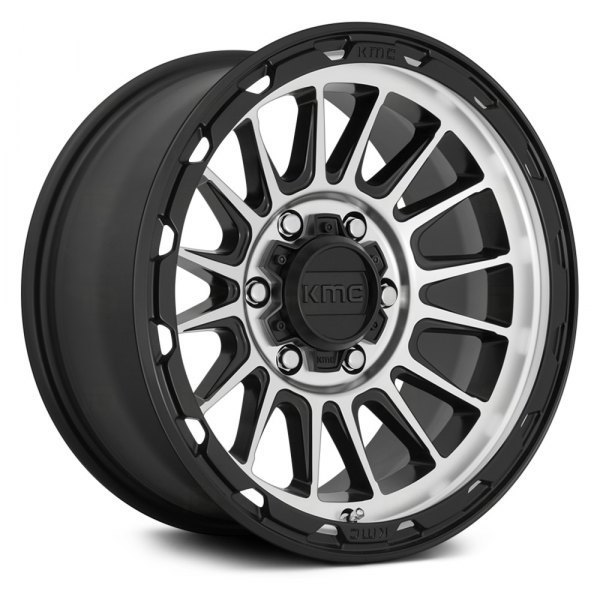 KMC KM542 17" 9J ET18 5x127 Satin Black with Machined Face