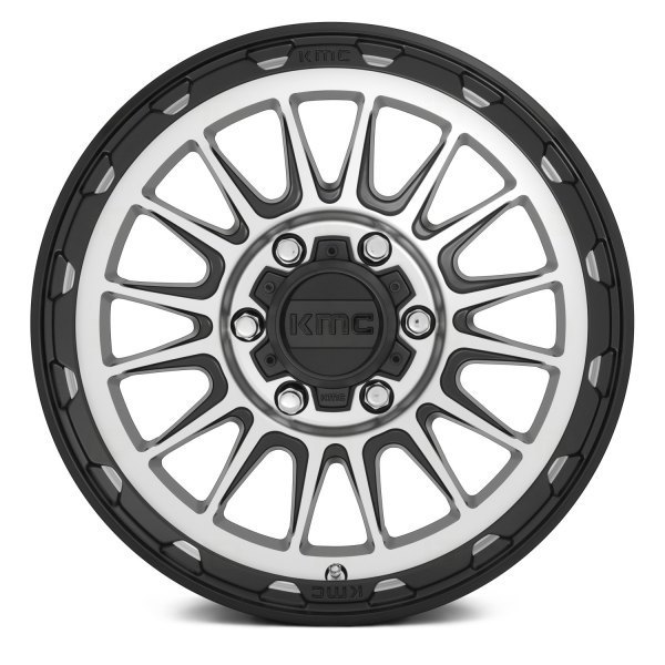KMC KM544 17" 8,5J ET0 6x139,7 Satin Black with Gloss Black Lip - obrazek 3