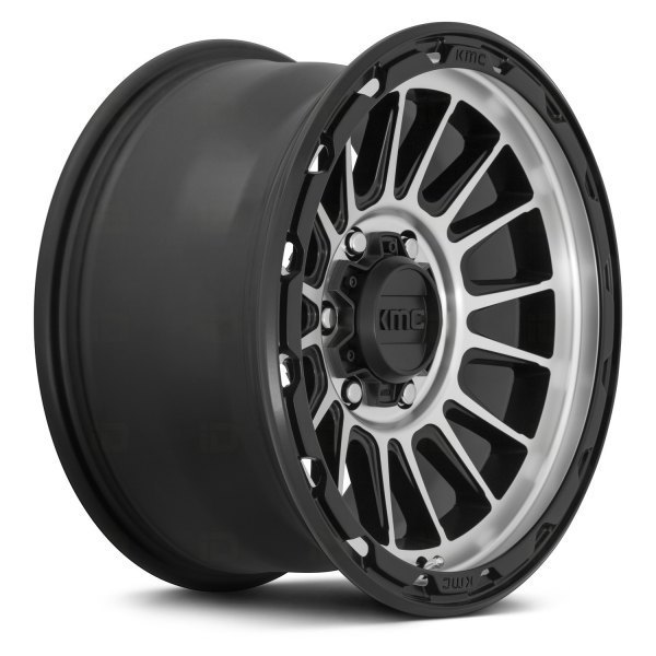 KMC KM544 17" 8,5J ET0 6x139,7 Satin Black with Gloss Black Lip - obrazek 4