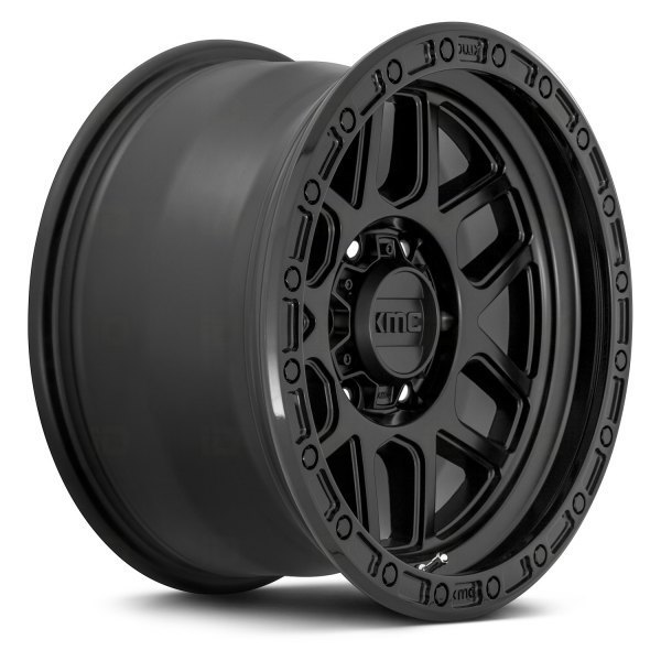 KMC KM544 20" 9J ET18 6x114,3 Satin Black with Gloss Black Lip - obrazek 4